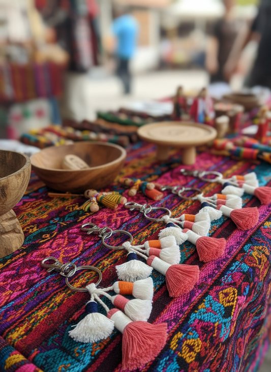 Handmade Tassel Keychain – Crafted with Tradition in Guatemala