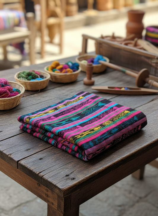 Handwoven Guatemalan Textile – Vibrant Artisan Fabric